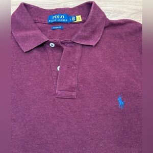 Polo Ralph Lauren Short Sleeve Polo Shirt Men’s L Maroon Burgandy Blue Pony
